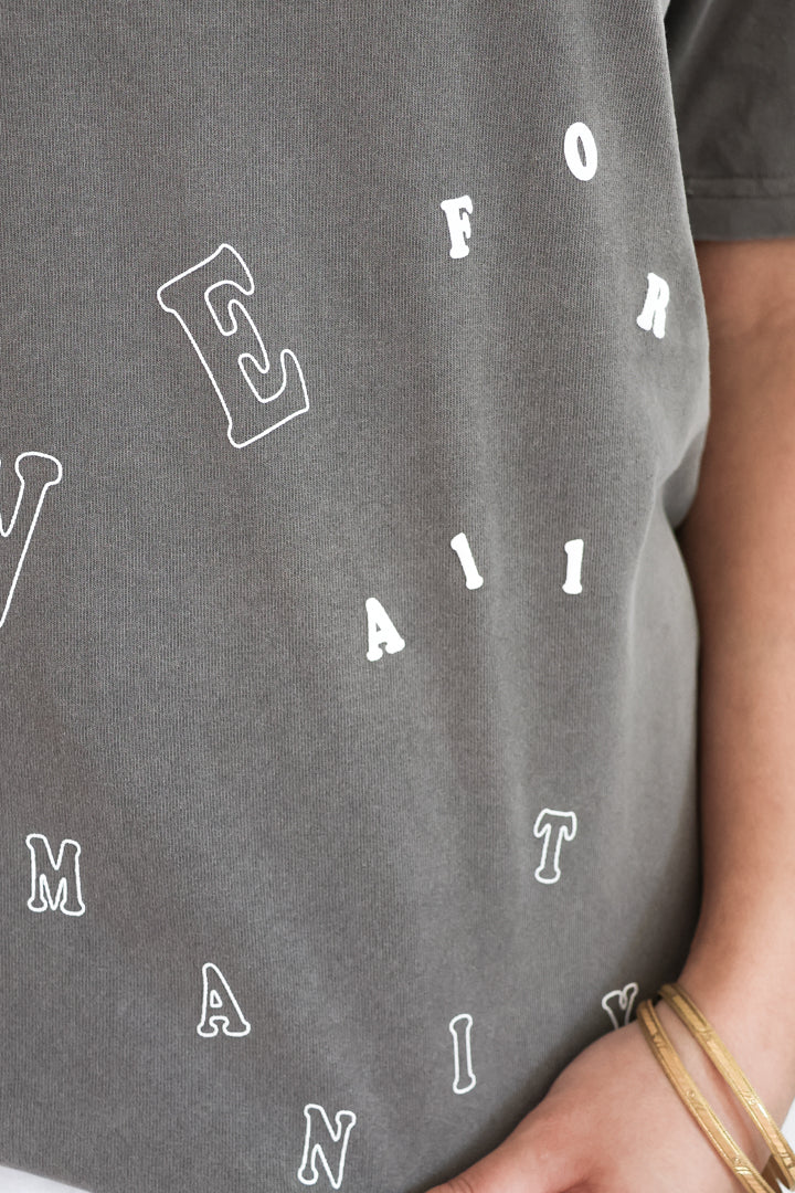 FADED GREY LOVE FOR ALL HUMANITY TEE