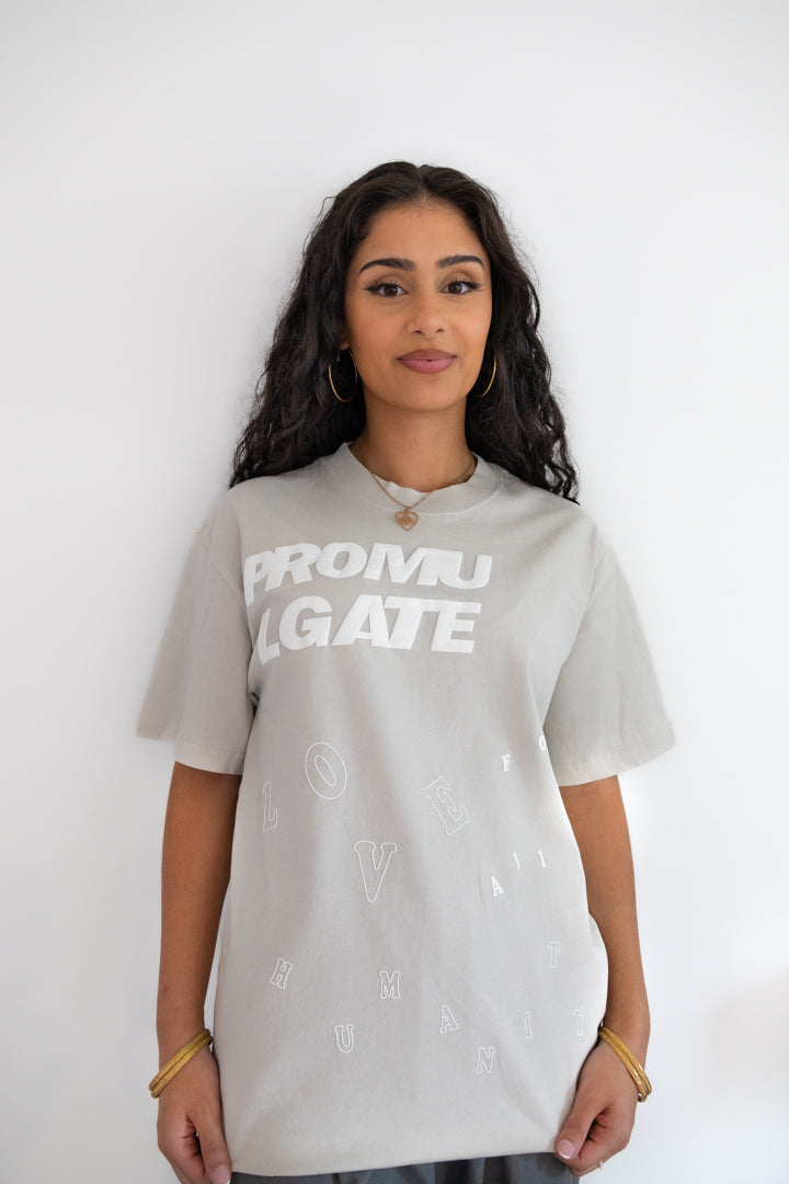FADED WHITE LOVE FOR ALL HUMANITY TEE