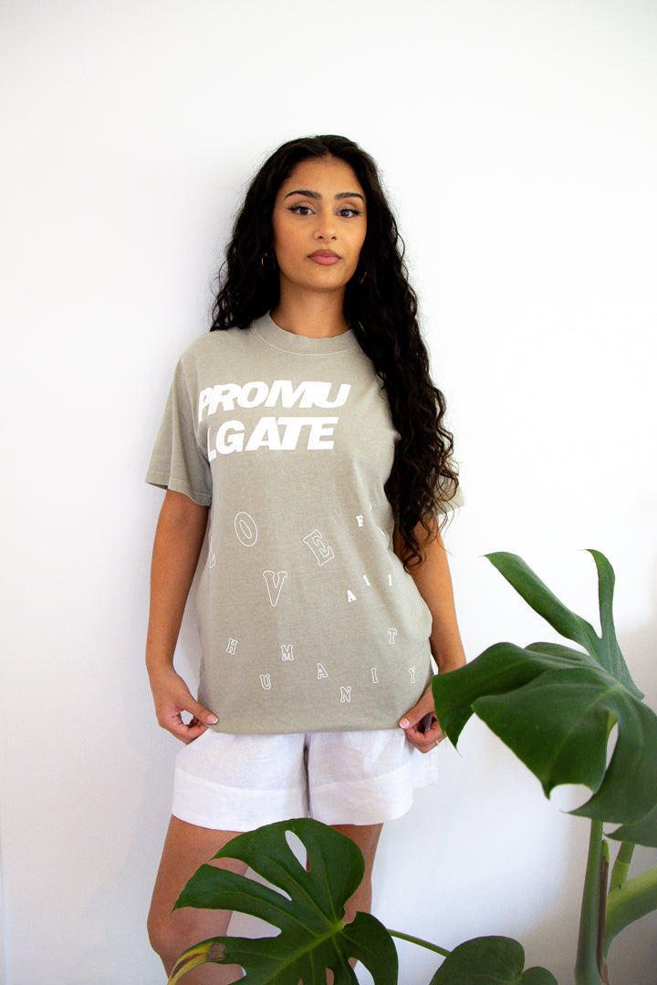 FADED EUCALYPTUS LOVE FOR ALL HUMANITY TEE