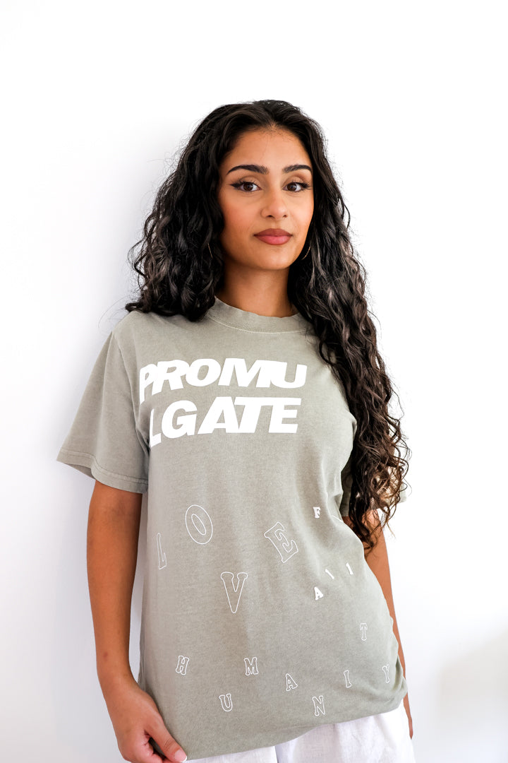 FADED EUCALYPTUS LOVE FOR ALL HUMANITY TEE