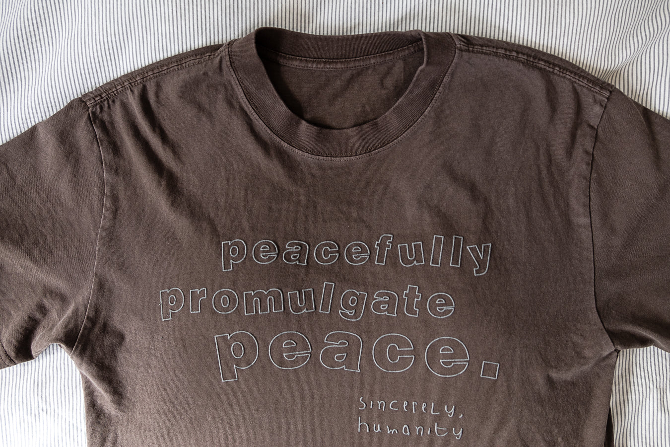 Peacefully Promulgate Peace T Shirt - Brown