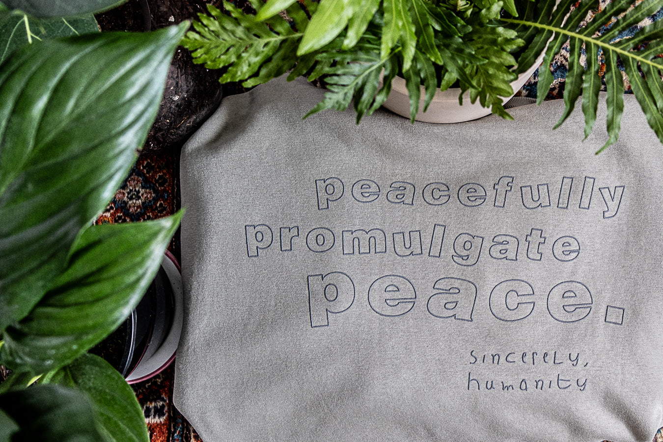 Peacefully Promulgate Peace Hood - Eucalyptus