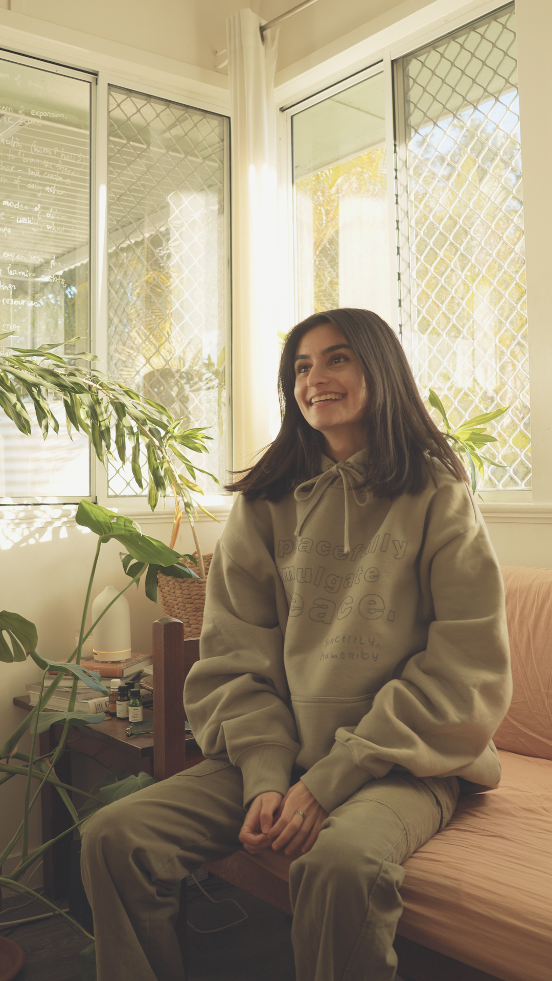 Peacefully Promulgate Peace Hood - Eucalyptus