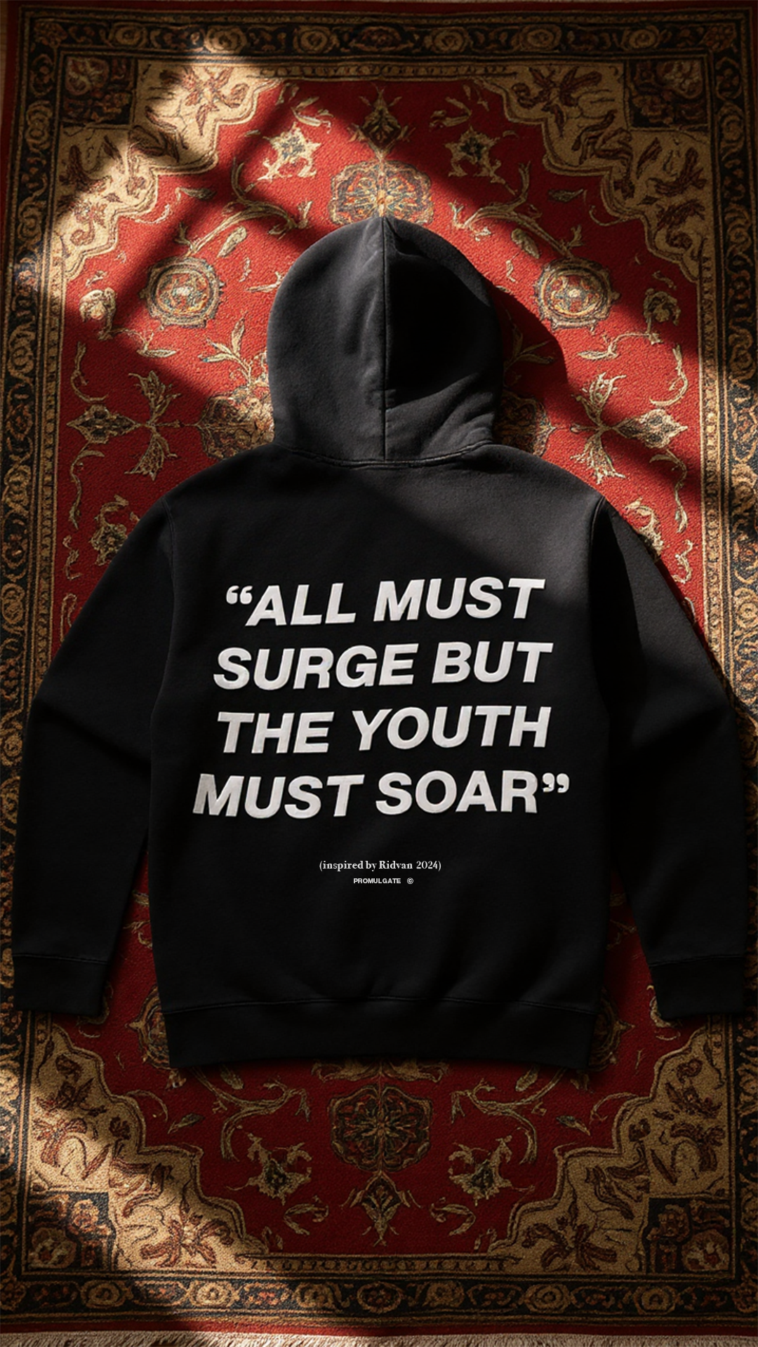 FADED BLACK HOOD "THE YOUTH MUST SOAR"