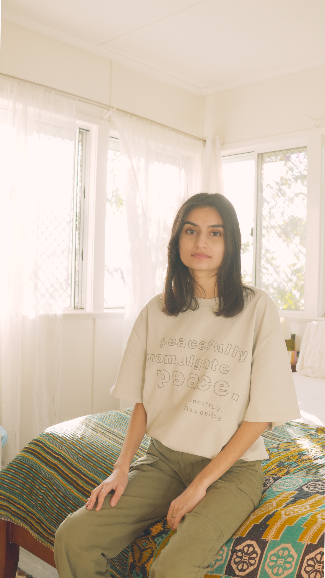 Peacefully Promulgate Peace T-Shirt - Bone