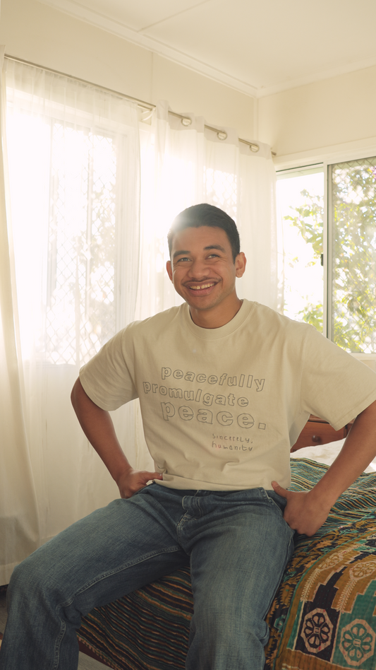 Peacefully Promulgate Peace T-Shirt - Bone